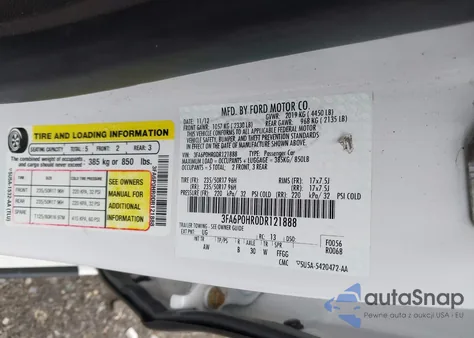 2013 Ford Fusion Se z USA, uszkodzony, nr VIN 3FA6P0HR0DR121888